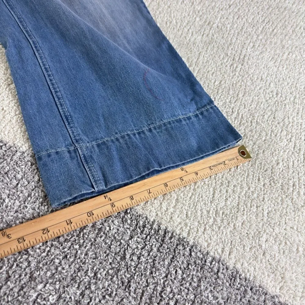 Salt + Soul jeans Womens Size Small High Rise Wide slouchy Leg Blue Cropped Boho